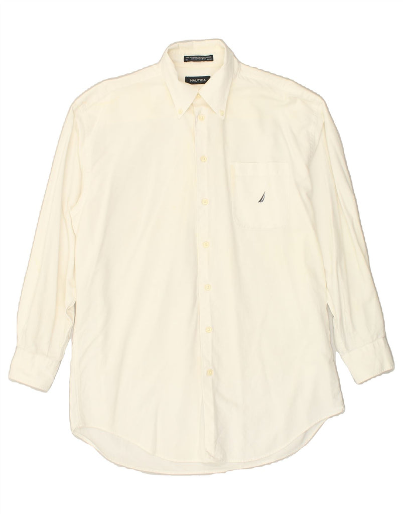 NAUTICA Mens Shirt Size 16 Large Off White Cotton | Vintage Nautica | Thrift | Second-Hand Nautica | Used Clothing | Messina Hembry 