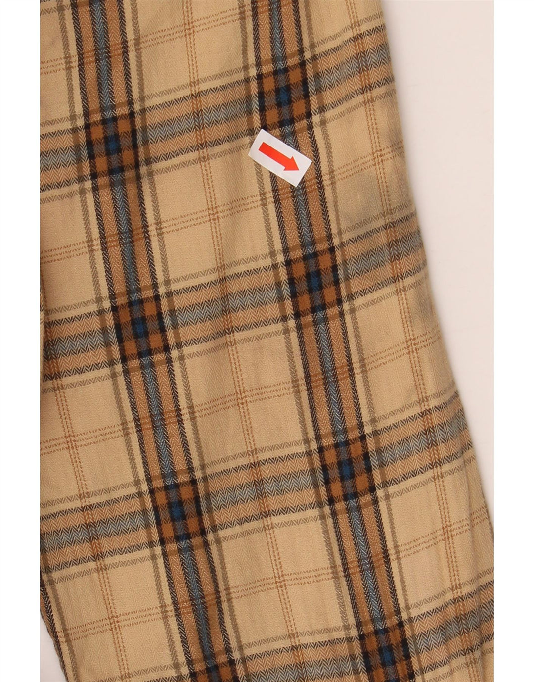 Guess Mens Flannel Shirt Small Beige Check Cotton