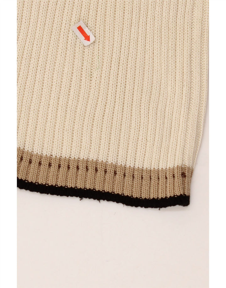 CERRUTI 1881 Womens Cardigan Sweater UK 12 Medium Off White Cotton