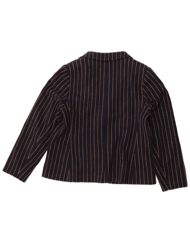 AVOCA Womens Oversized 2 Button Blazer Jacket UK 4 XS Navy Blue Striped