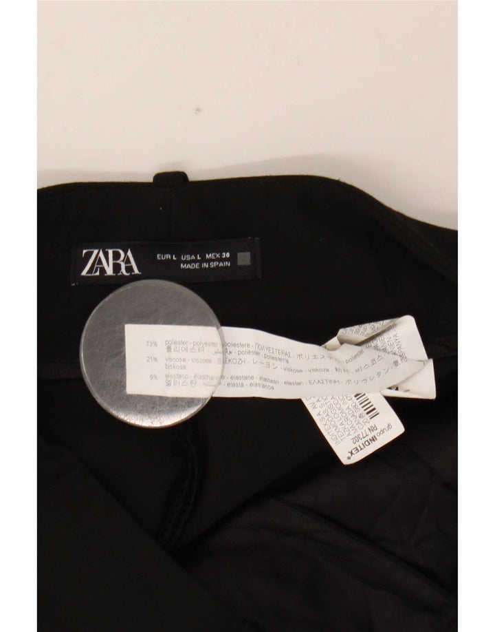 Zara Womens Tapered Chino Trousers Large W30 L27 Black Polyester