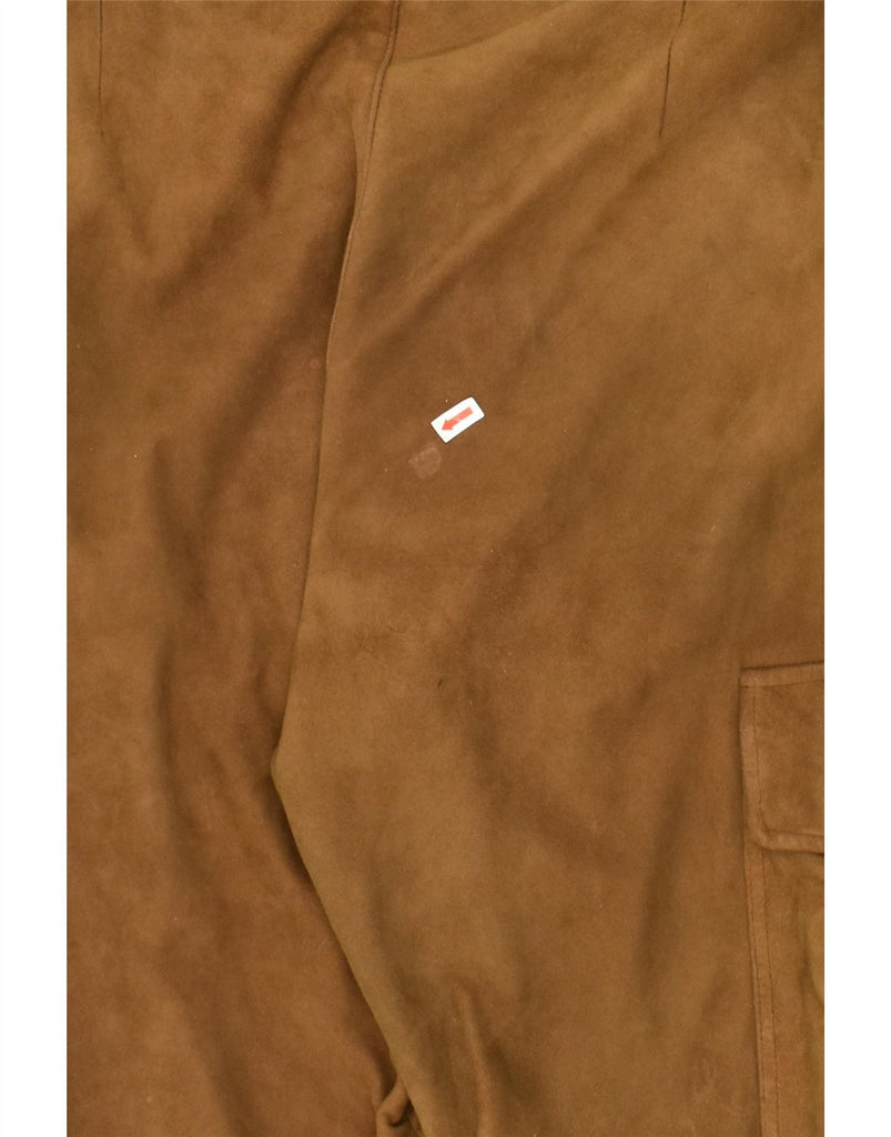 VINTAGE Mens Straight Cargo Trousers IT 48 Medium W30 L29 Brown Leather Vintage Vintage and Second-Hand Vintage from Messina Hembry 