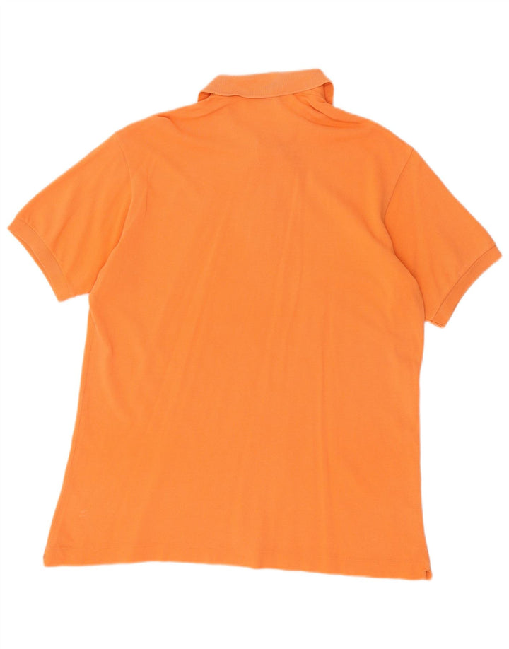 LACOSTE Mens Polo Shirt Size 5 Large Orange Cotton