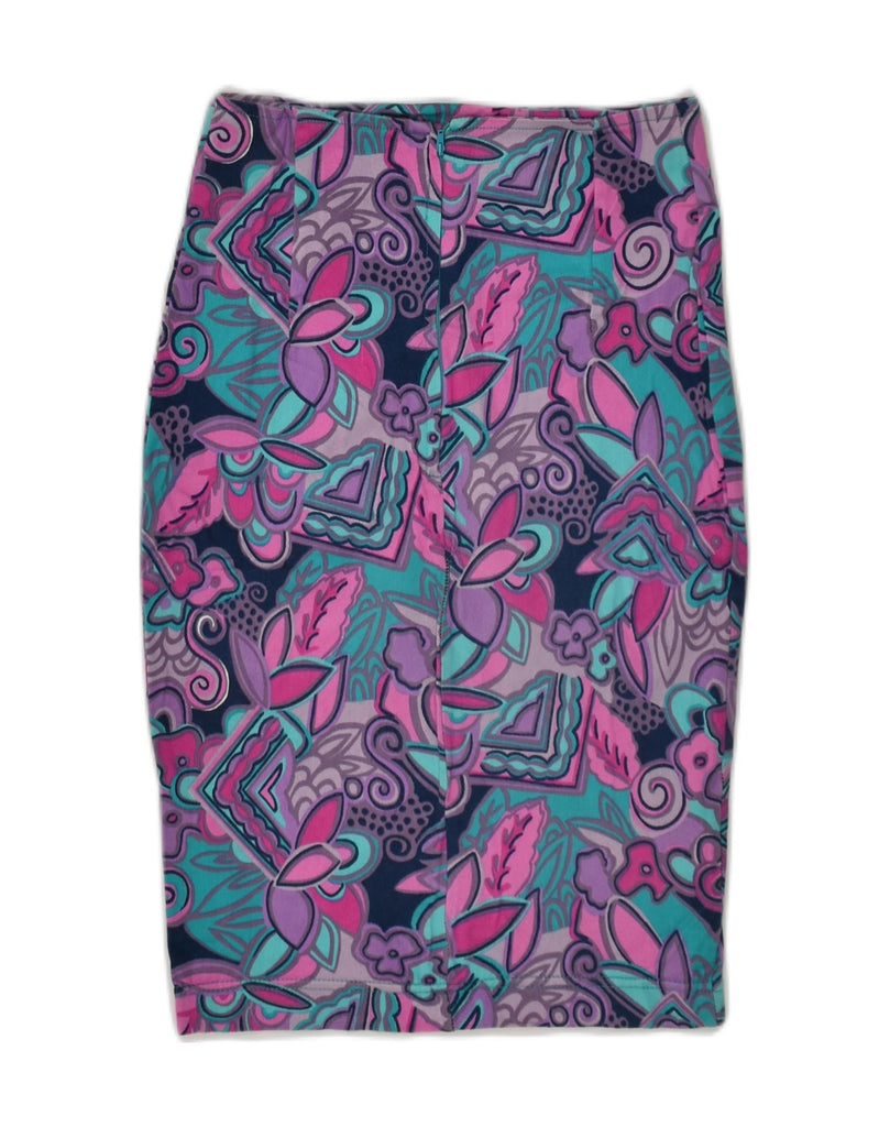 BAGARRY Womens Midi Skirt IT 42 Medium W26  Multicoloured Floral Cotton | Vintage Bagarry | Thrift | Second-Hand Bagarry | Used Clothing | Messina Hembry 