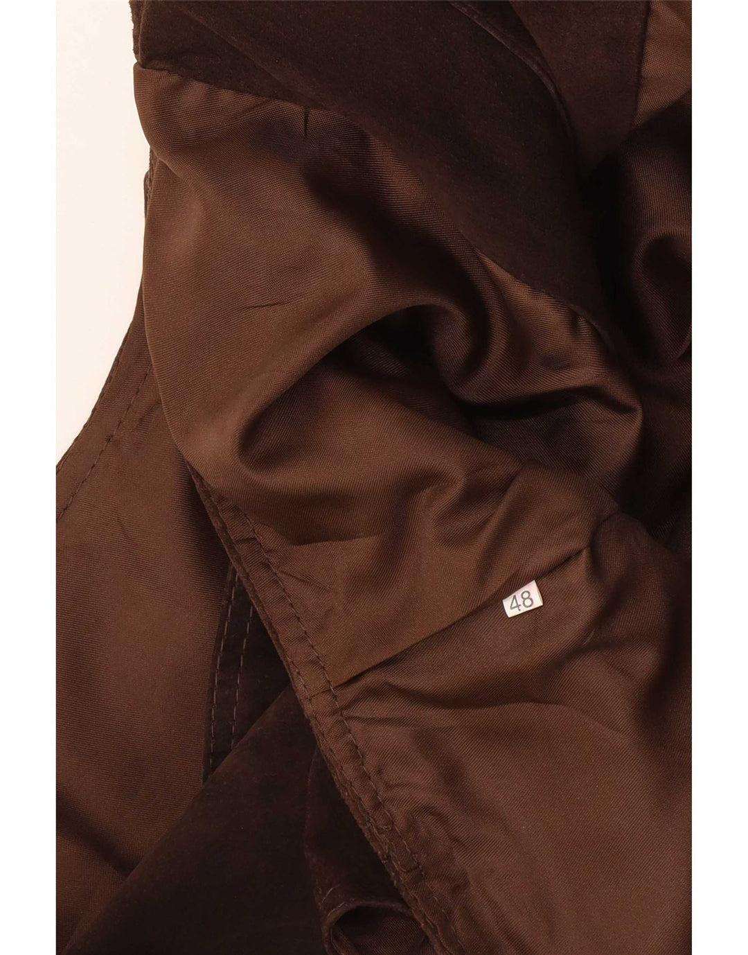 Vintage Womens Suede Waistcoat IT 48 XL Brown