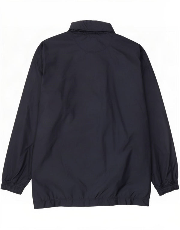 Reebok Mens Hooded Rain Jacket UK 38 Medium Navy Blue Colourblock Nylon