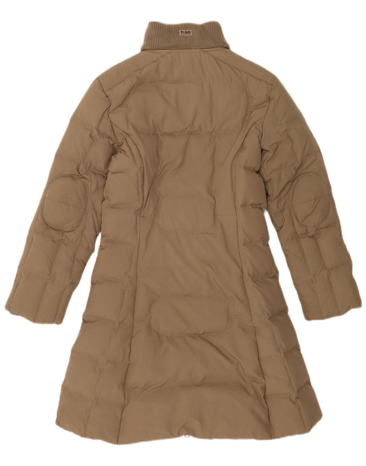 Napapijri Womens Padded Coat UK 10 Small Brown Polyester