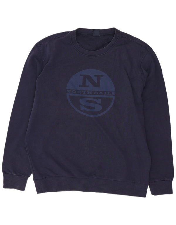 North Sails Mens Graphic Sweatshirt Jumper 3XL Navy Blue Cotton