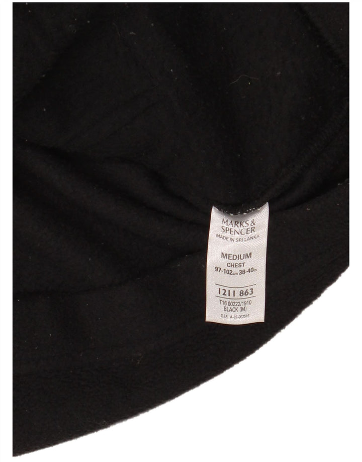 Marks & Spencer Mens Fleece Jacket UK 38 Medium Black Polyester