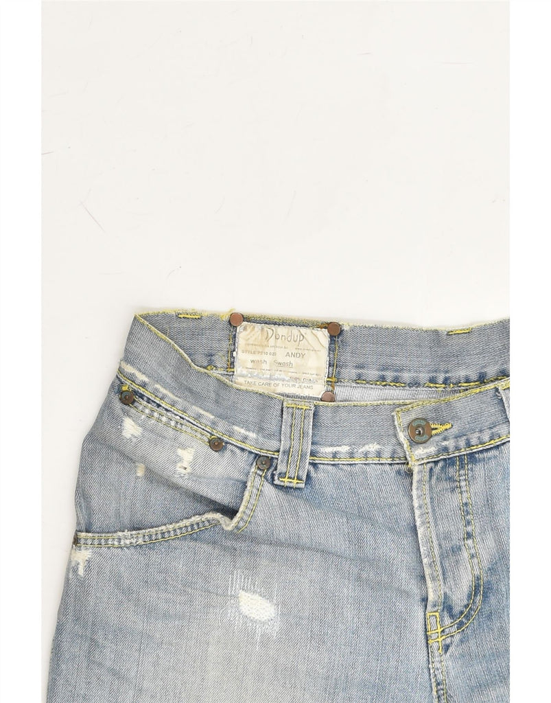 DONDUP Womens Distressed Denim Shorts W34 Large  Blue Cotton | Vintage Dondup | Thrift | Second-Hand Dondup | Used Clothing | Messina Hembry 