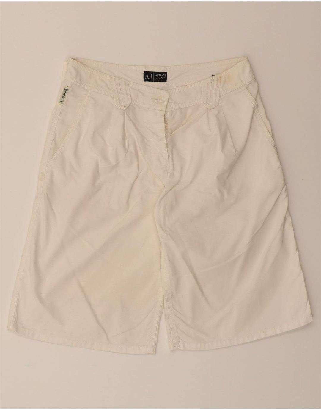 ARMANI Womens Chino Shorts UK 8 Small W28  White Cotton Vintage Armani and Second-Hand Armani from Messina Hembry 
