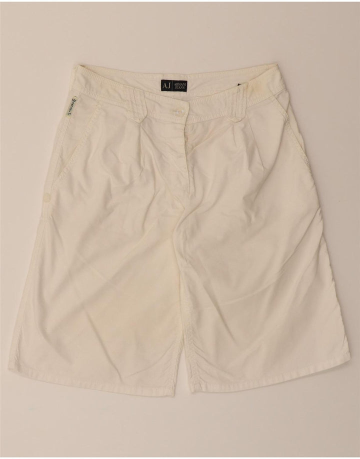 ARMANI Womens Chino Shorts UK 8 Small W28  White Cotton Vintage Armani and Second-Hand Armani from Messina Hembry 