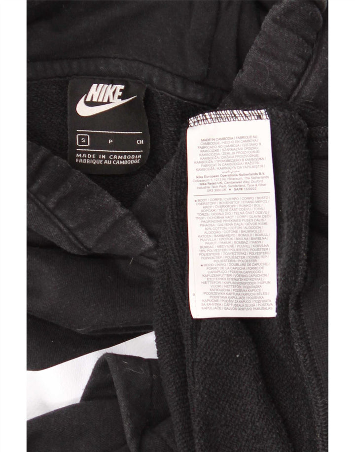 Nike Mens Graphic Hoodie Jumper Small Black Cotton