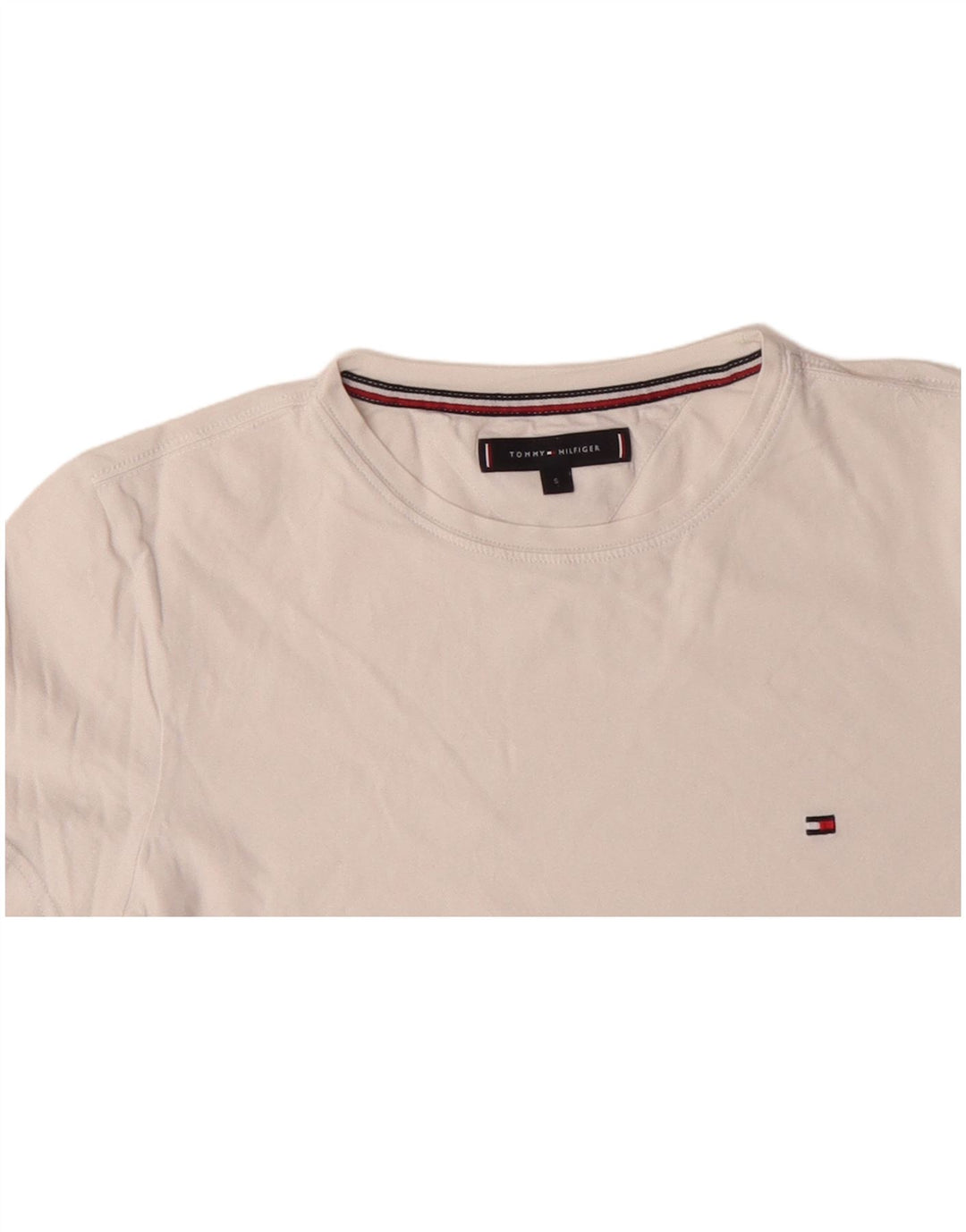 TOMMY HILFIGER Mens T-Shirt Top Small White Cotton