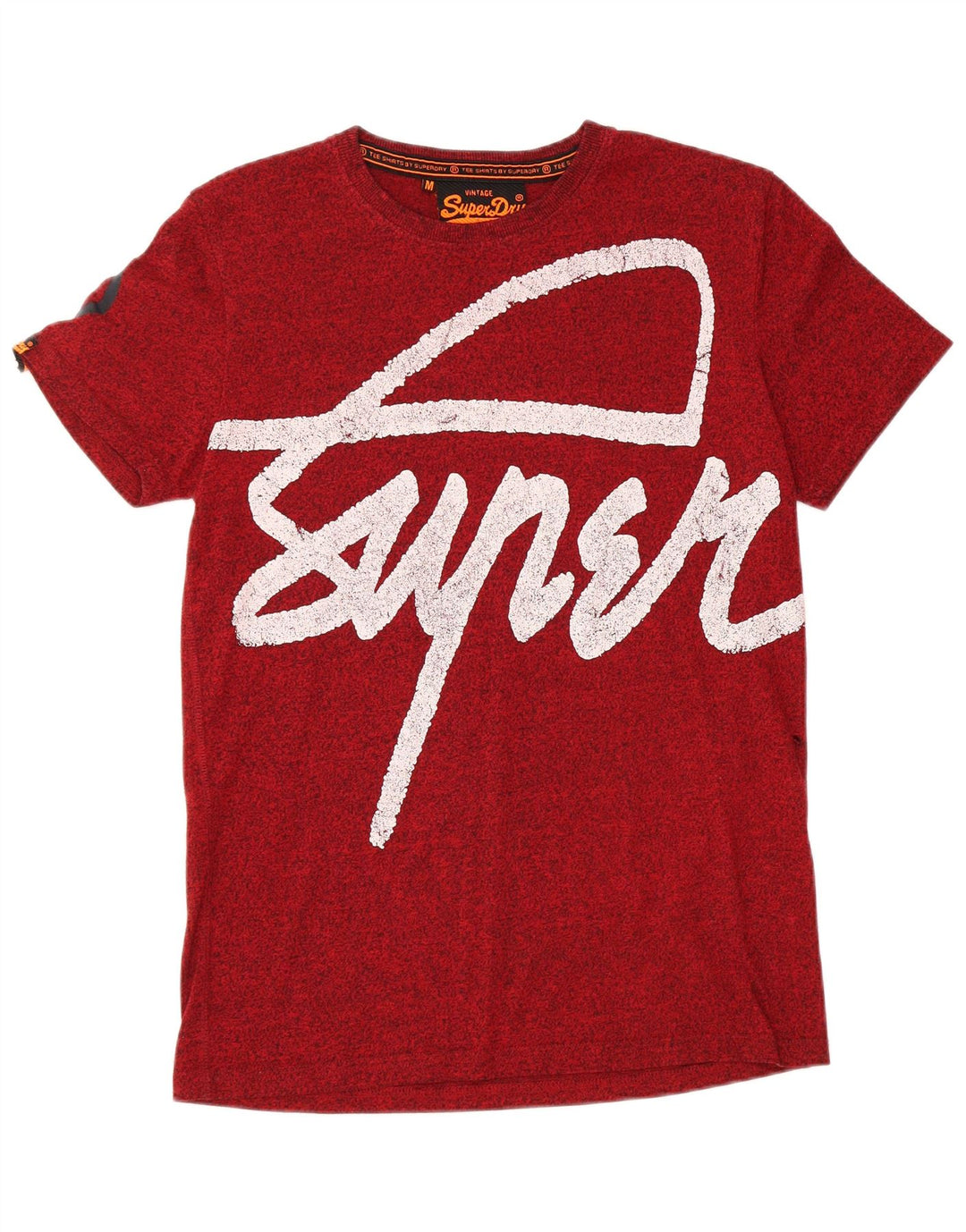SUPERDRY Mens Graphic T-Shirt Top Medium Red Cotton