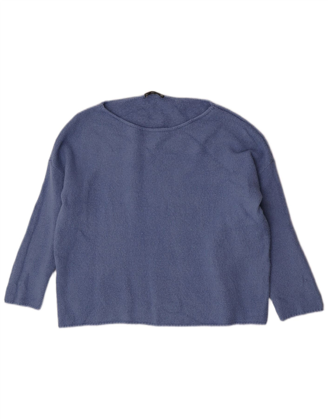 Zara Womens Boat Neck Jumper Sweater UK 14 Medium Blue