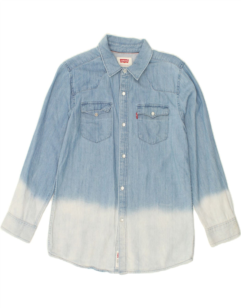 LEVI'S Boys Denim Shirt 12-13 Years Large Blue Tie Dye Cotton Vintage Levi's and Second-Hand Levi's from Messina Hembry 