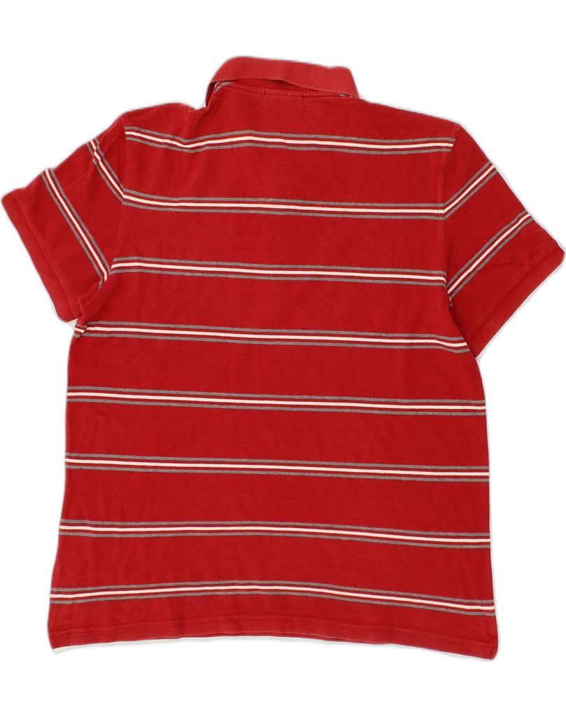 LOTTO Mens Graphic Polo Shirt Large Red Striped Cotton | Vintage Lotto | Thrift | Second-Hand Lotto | Used Clothing | Messina Hembry 