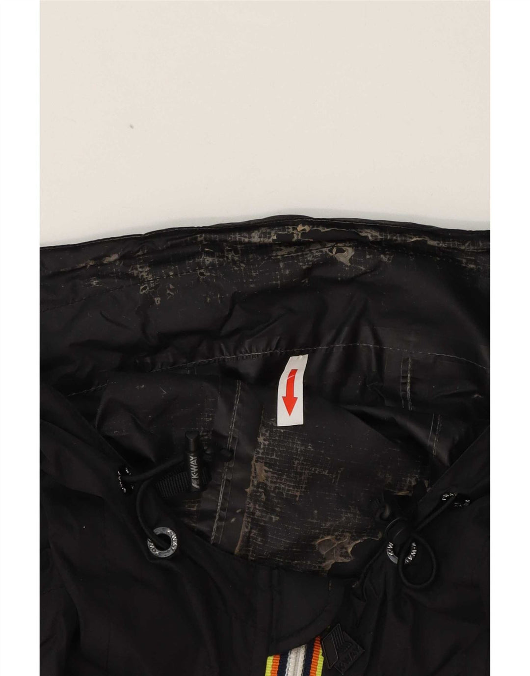K-Way Mens Hooded Rain Jacket UK 36 Small Black