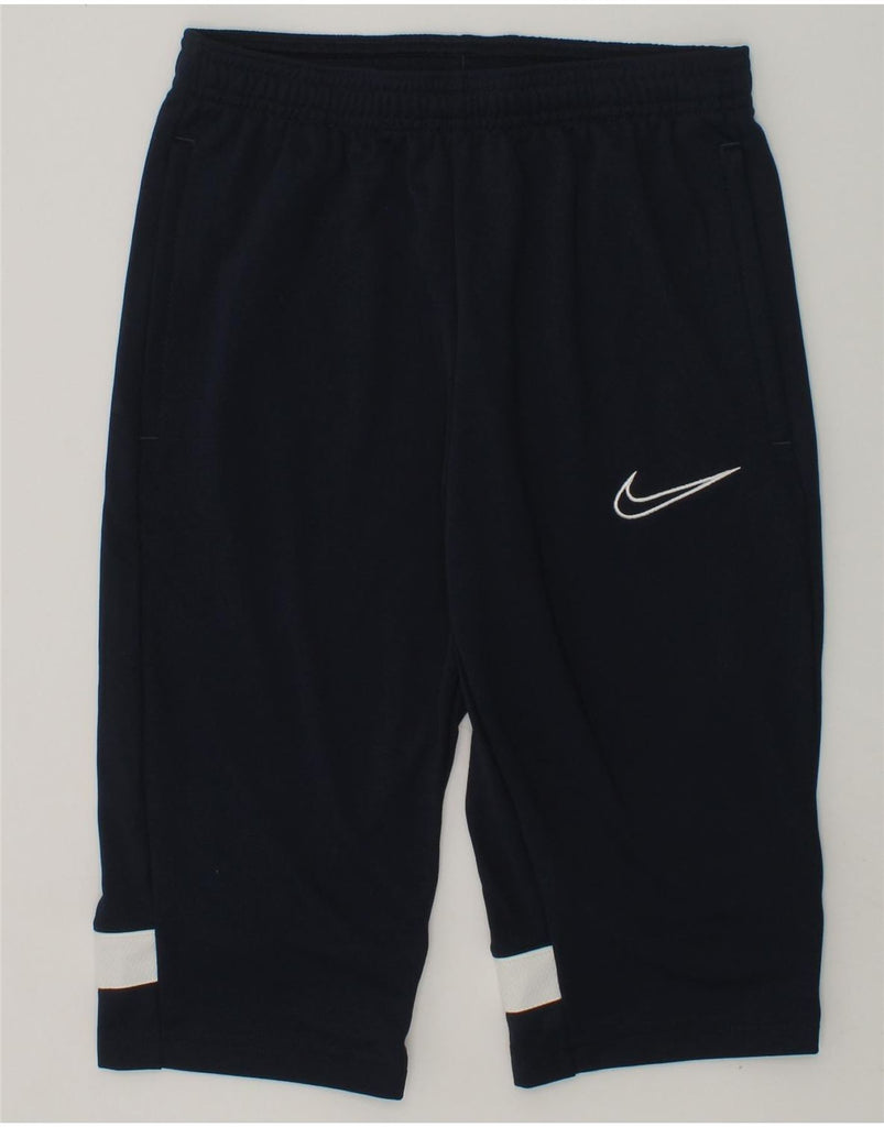 NIKE Boys Dri Fit Capri Tracksuit Trousers 10-11 Years Medium Navy Blue | Vintage Nike | Thrift | Second-Hand Nike | Used Clothing | Messina Hembry 