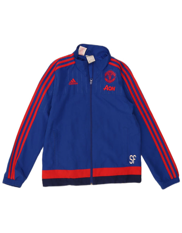 ADIDAS Boys Manchester United Tracksuit Top Jacket 11-12 Years Blue