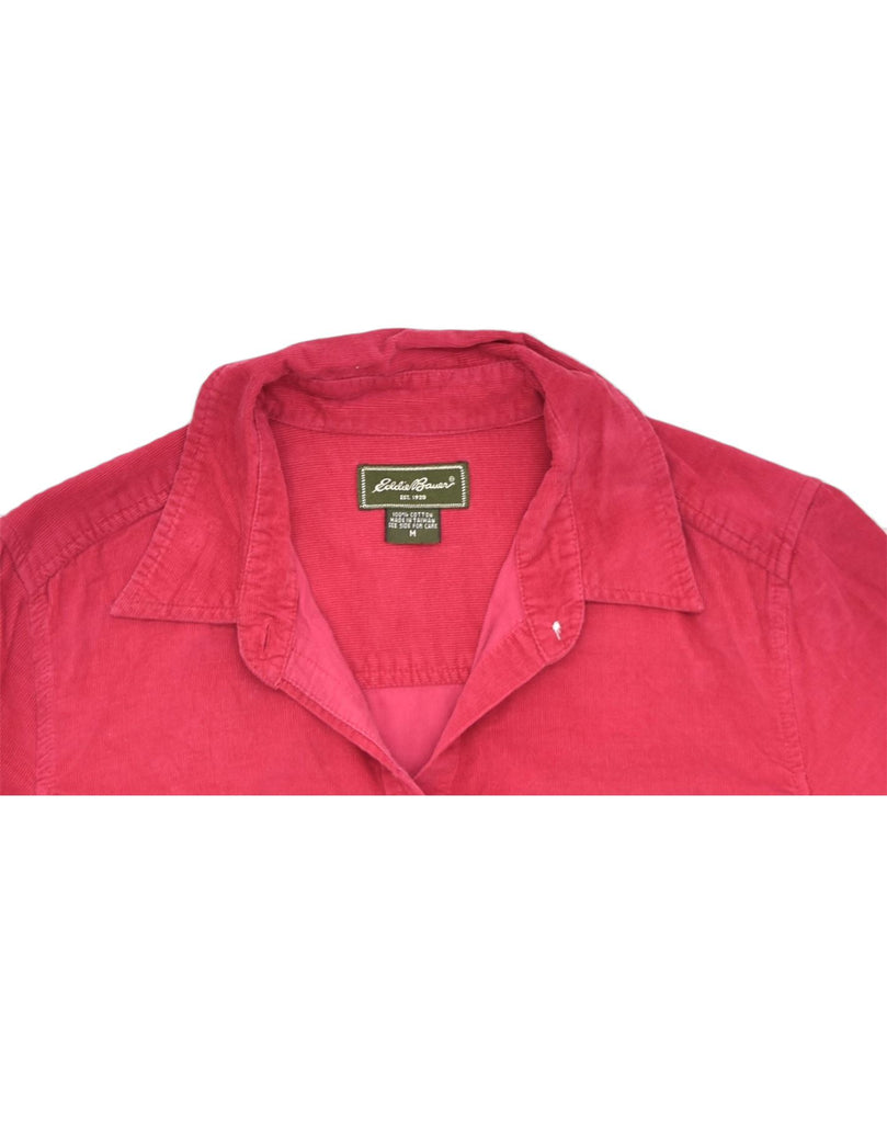 EDDIE BAUER Womens Corduroy Shirt UK 14 Medium Red Cotton | Vintage | Thrift | Second-Hand | Used Clothing | Messina Hembry 