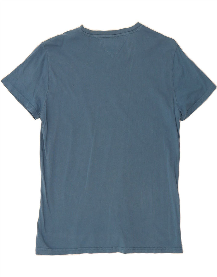 TOMMY HILFIGER Mens Graphic T-Shirt Top Large Blue Vintage Tommy Hilfiger and Second-Hand Tommy Hilfiger from Messina Hembry 
