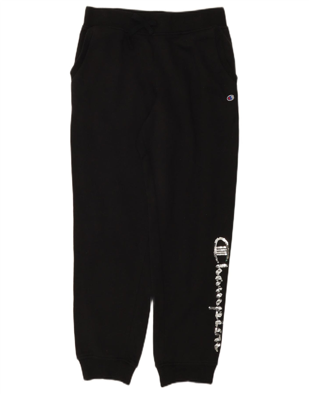 CHAMPION Girls Graphic Tracksuit Trousers Joggers 13-14 Years XL Black
