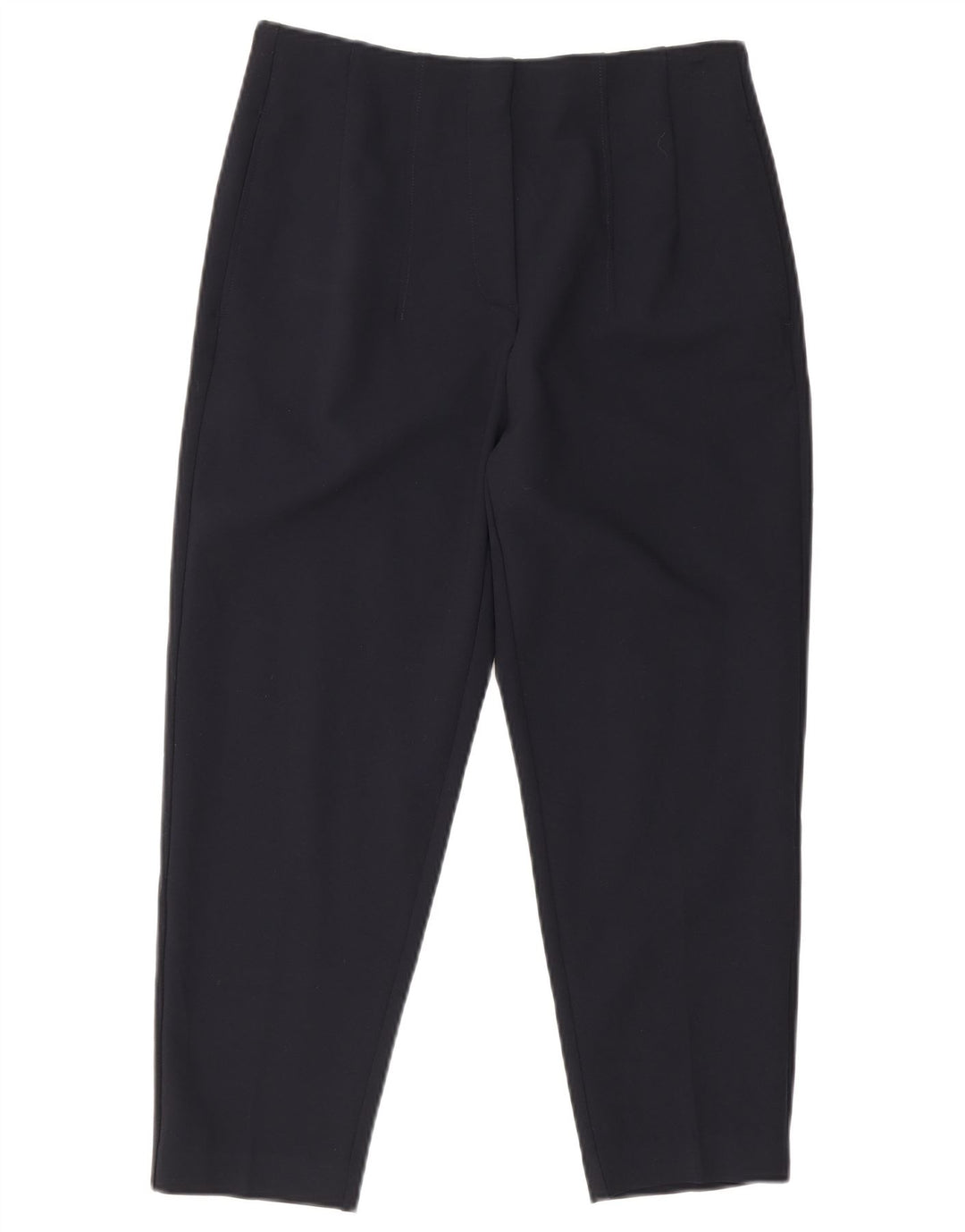 Marks & Spencer Womens Cropped Trousers UK 12 Medium W28 L23 Navy Blue