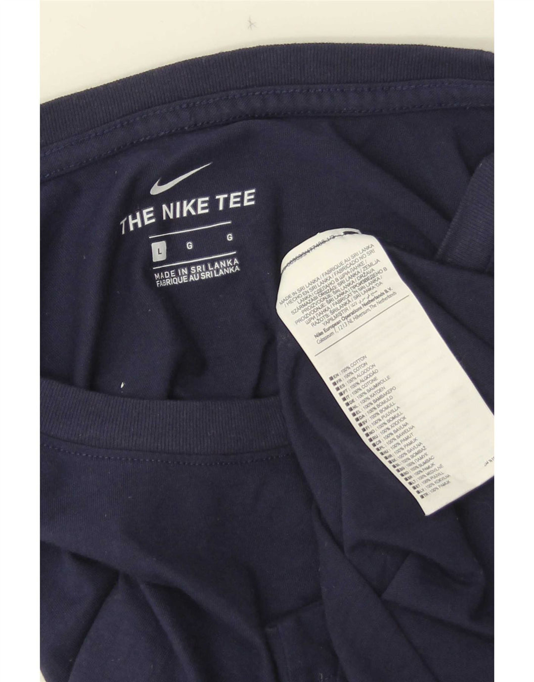 Nike Mens T-Shirt Top Large Navy Blue Cotton