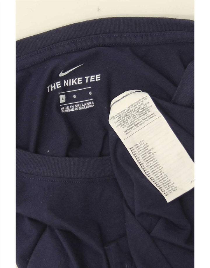 Nike Mens T-Shirt Top Large Navy Blue Cotton
