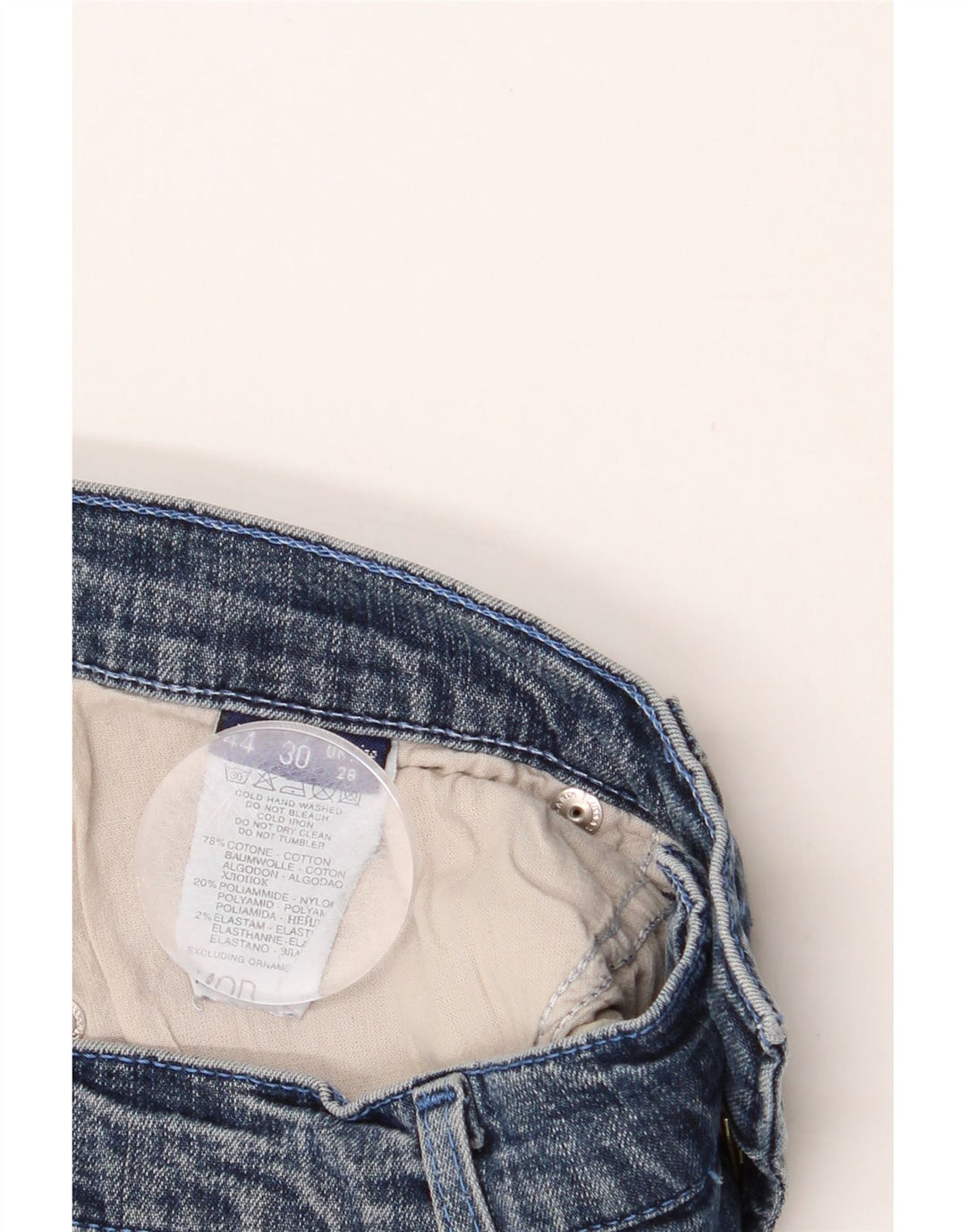 TRUSSARDI Womens Straight Jeans W28 L30 Blue Cotton Vintage Trussardi and Second-Hand Trussardi from Messina Hembry 