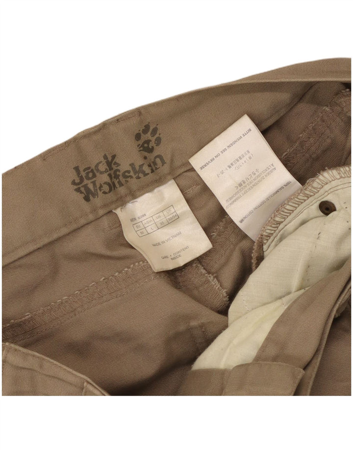 Jack Wolfskin Mens Cargo Bermuda Shorts W33 Large Beige Cotton