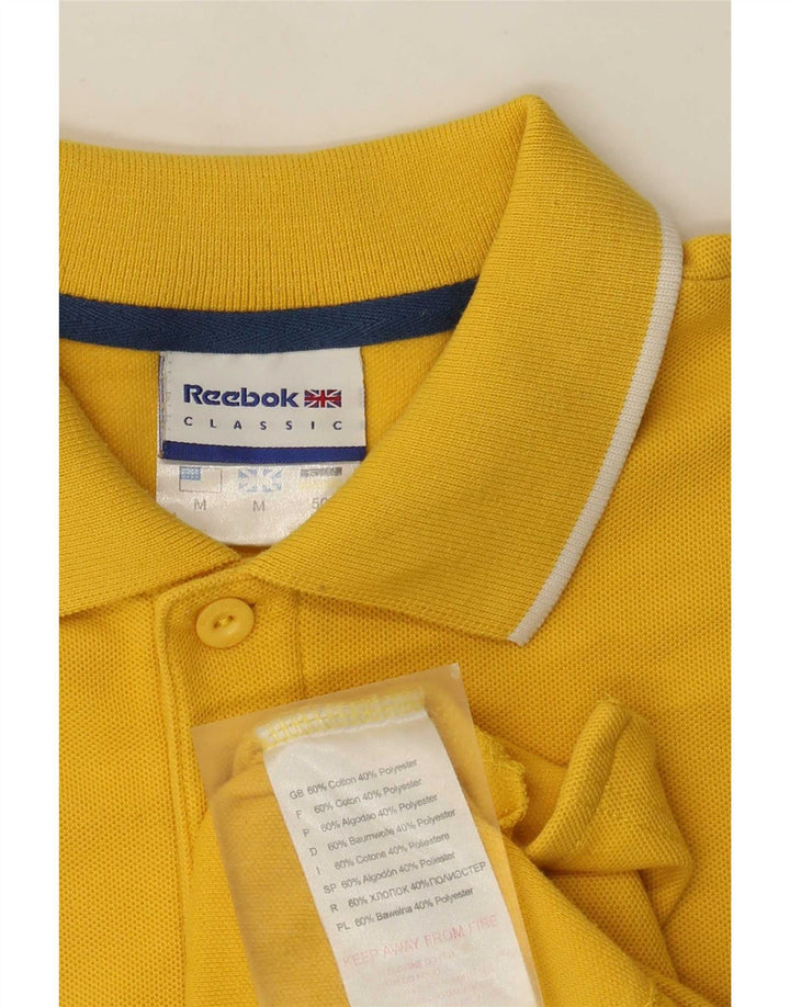 Reebok Mens Classic Polo Shirt Medium Yellow Cotton