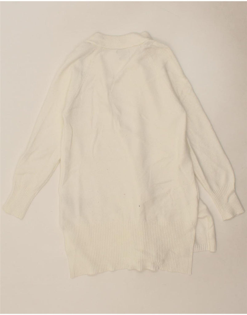 MASSIMO DUTTI Womens Open Cardigan Sweater UK 14 Large White Viscose Vintage Massimo Dutti and Second-Hand Massimo Dutti from Messina Hembry 