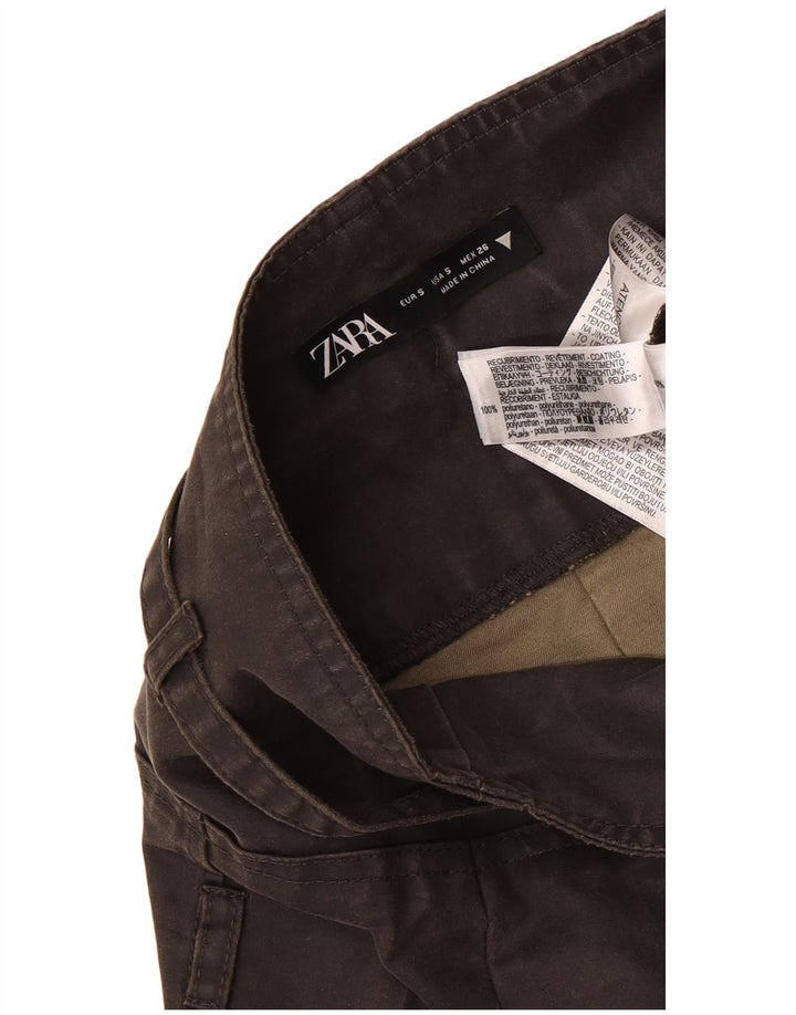 Zara Womens Mini Skirt Small W26 Black Polyurethane
