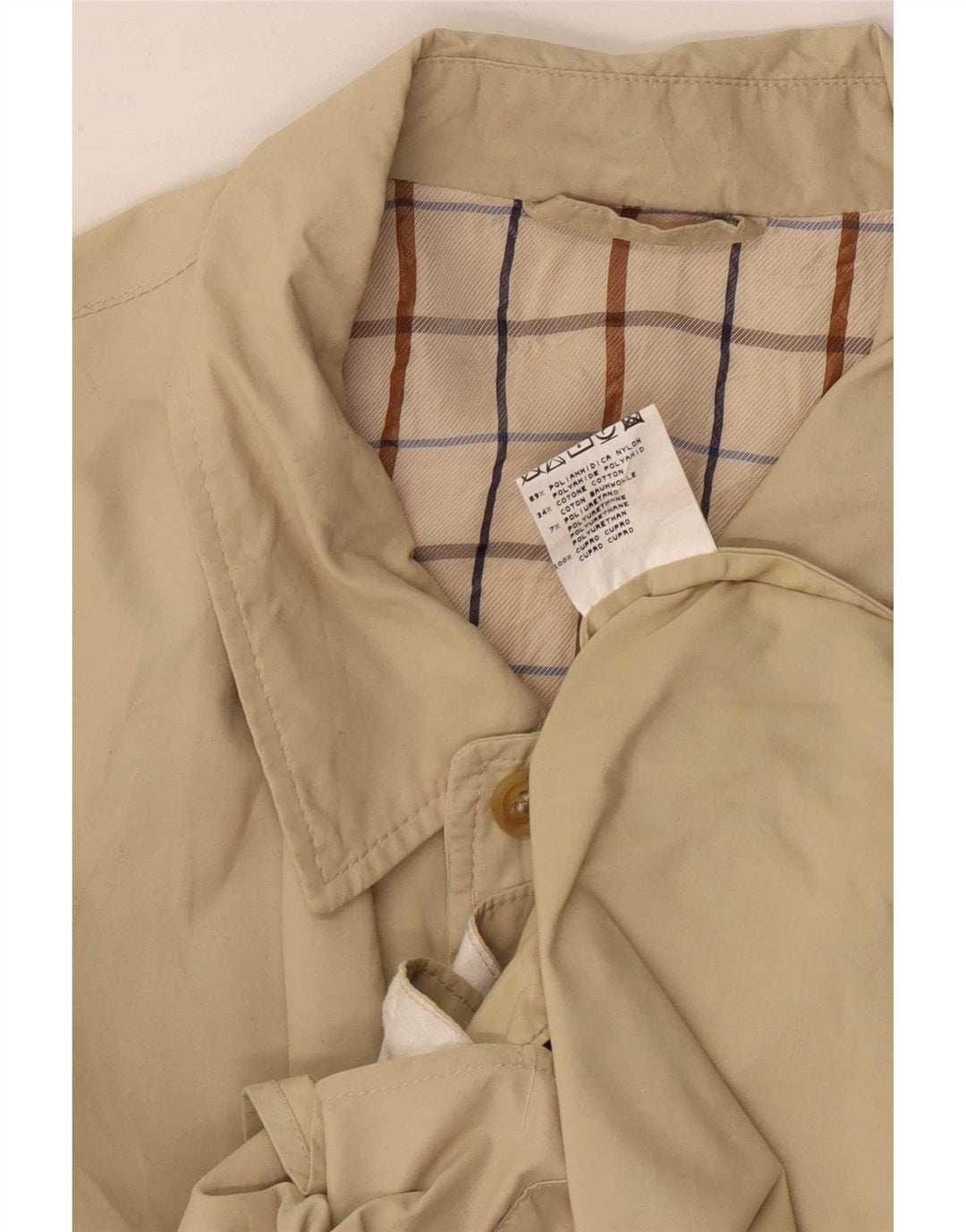 Aquascutum Mens Trench Coat IT 50 Large Beige Polyamide