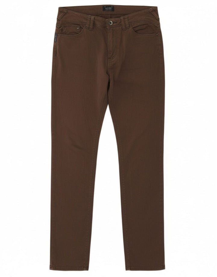 ARMANI JEANS Womens Straight Jeans W26 L31 Brown Cotton