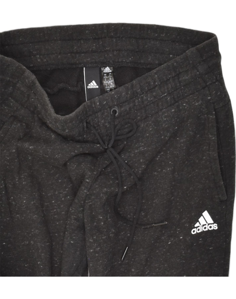 ADIDAS Womens Tracksuit Trousers UK 8/10 Small Black Flecked Cotton | Vintage Adidas | Thrift | Second-Hand Adidas | Used Clothing | Messina Hembry 