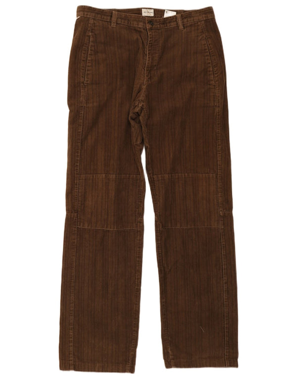 Calvin Klein Mens Straight Corduroy Trousers W33 L33 Brown Cotton