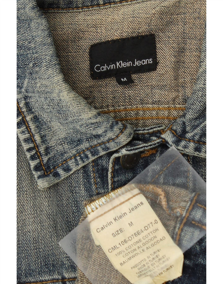 CALVIN KLEIN JEANS Mens Denim Jacket UK 38 Medium Blue Cotton
