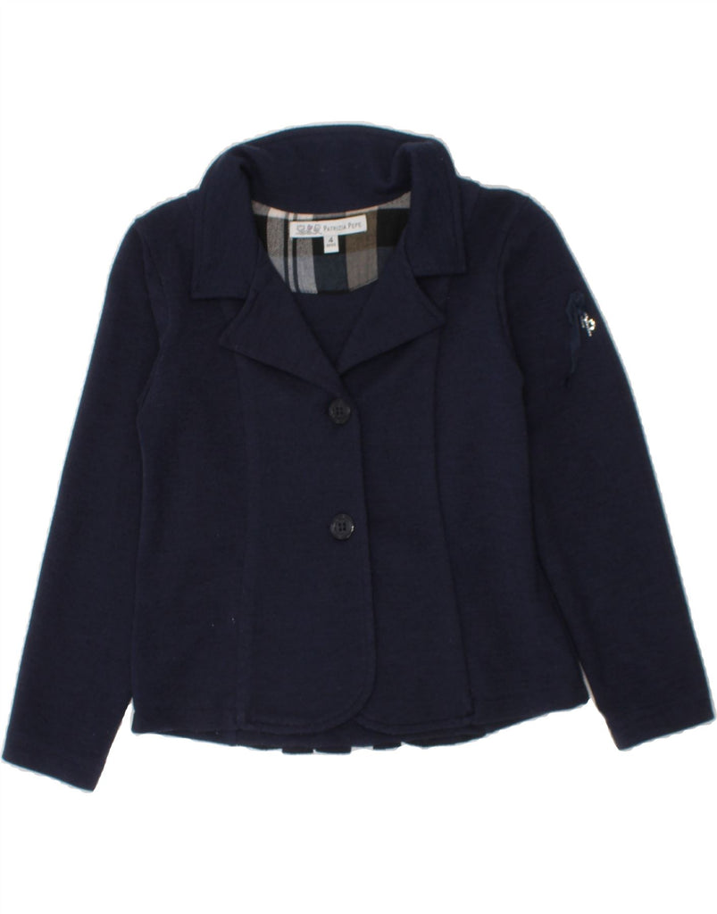 PATRIZIA PEPE Girls 2 Button Blazer Jacket 3-4 Years Navy Blue Polyester Vintage Patrizia Pepe and Second-Hand Patrizia Pepe from Messina Hembry 