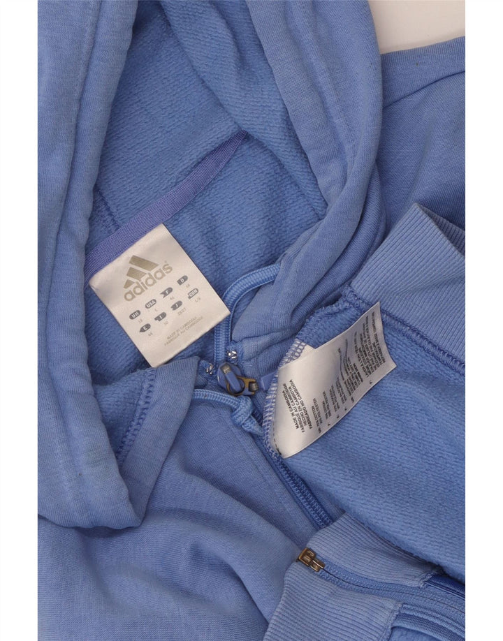 ADIDAS Womens Hoodie Jumper UK 18 XL Blue Cotton