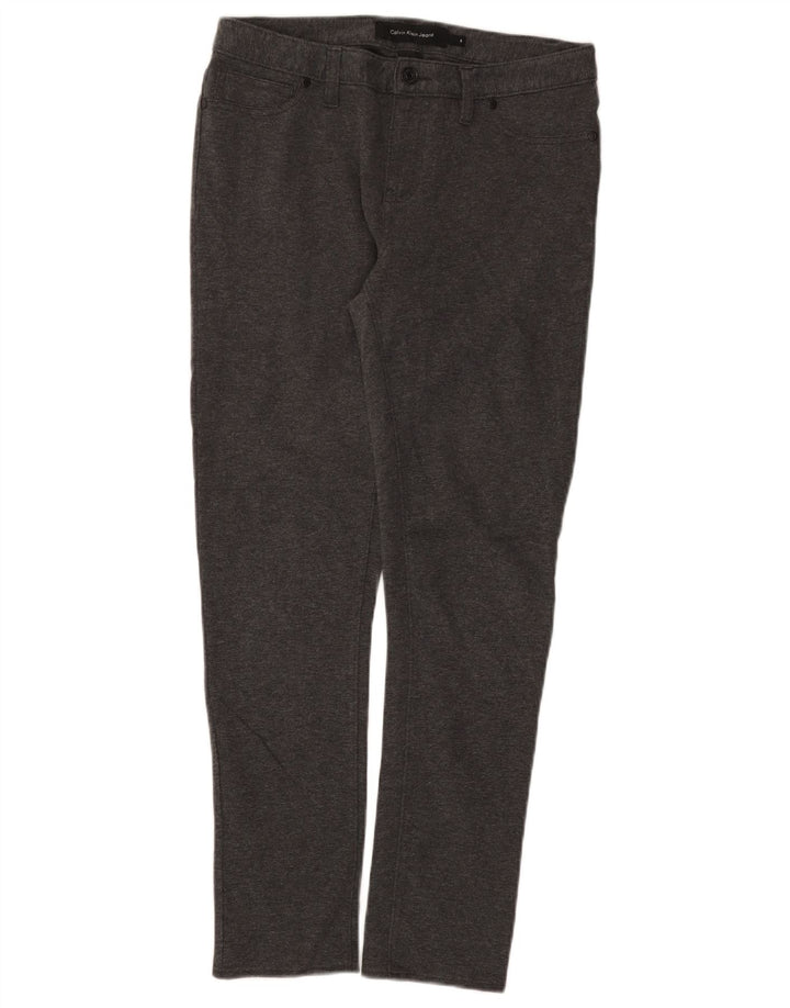 Calvin Klein Womens Jegging Trousers US 8 Medium W30 L28 Grey Cotton
