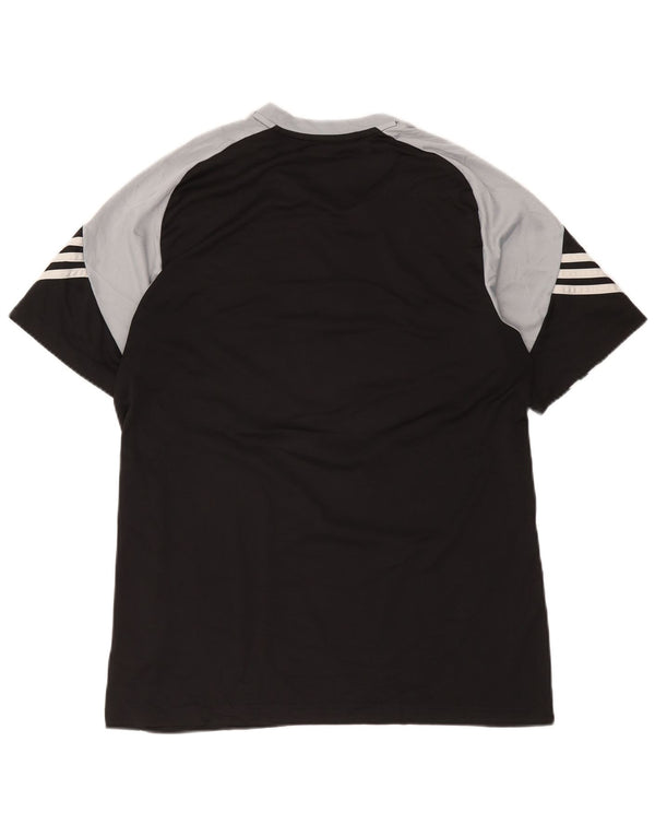 Adidas Mens Climalite Graphic T-Shirt Top Large Black Colourblock Polyester