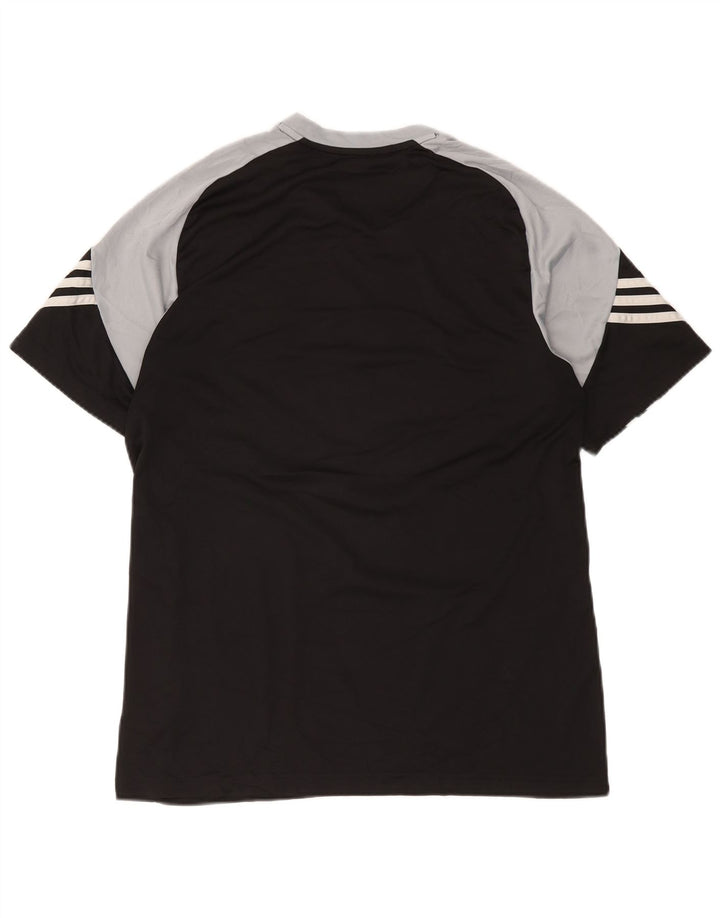 Adidas Mens Climalite Graphic T-Shirt Top Large Black Colourblock Polyester