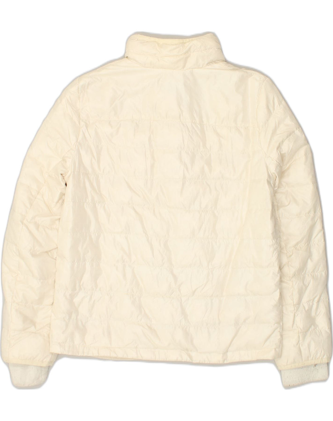 J. CREW Womens Padded Jacket UK 10 Small Off White Nylon | Vintage J. Crew | Thrift | Second-Hand J. Crew | Used Clothing | Messina Hembry 