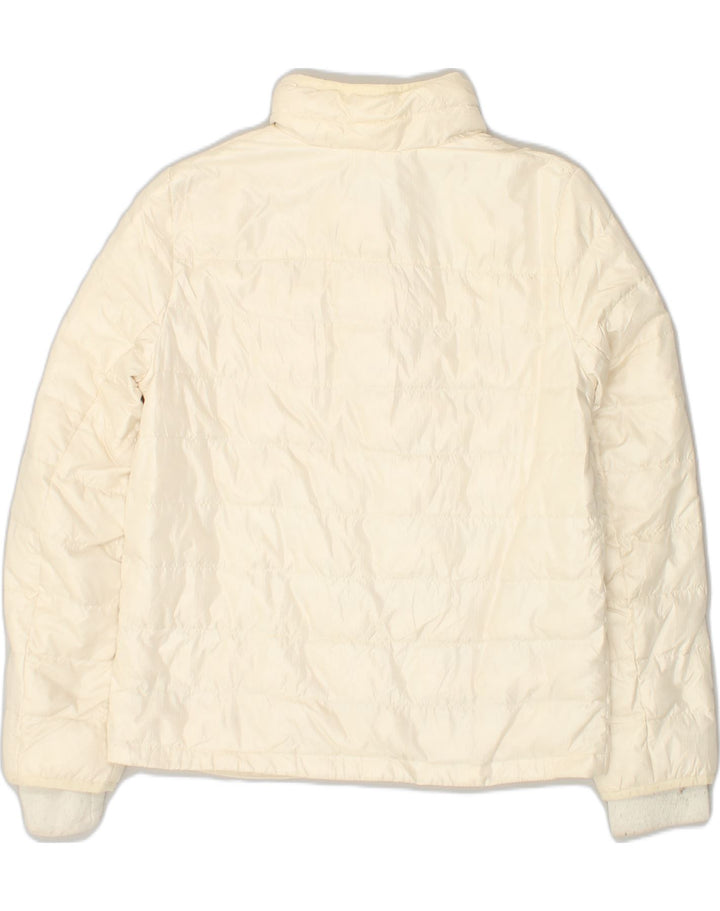 J. CREW Womens Padded Jacket UK 10 Small Off White Nylon | Vintage J. Crew | Thrift | Second-Hand J. Crew | Used Clothing | Messina Hembry 