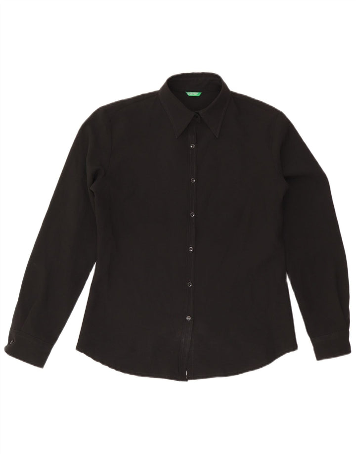 Benetton Womens Shirt UK 14 Medium Black