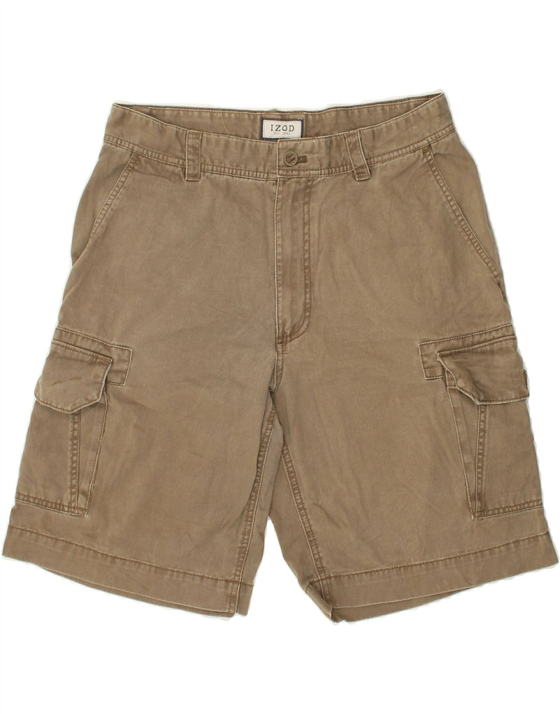 IZOD Mens Cargo Shorts W34 Large Brown Cotton | Vintage Izod | Thrift | Second-Hand Izod | Used Clothing | Messina Hembry 